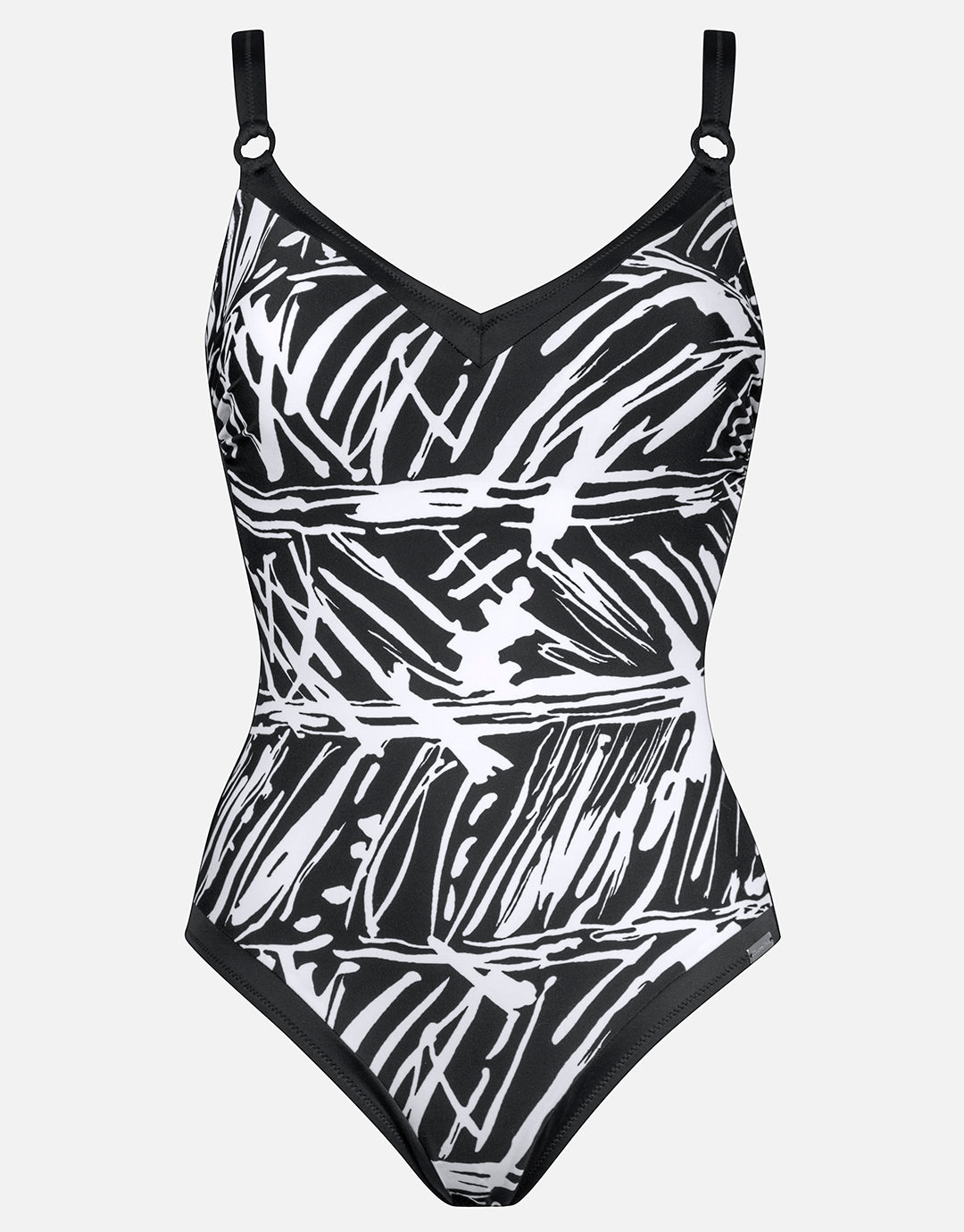 Ink Art Underwired Swimsuit - Black and White