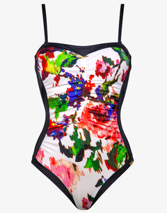 Rose Garden Bandeau Swimsuit - Multi - Simply Beach UK