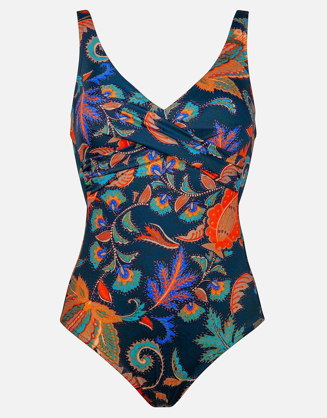 Ornamental Orchestra Twist Front Swimsuit - Midnight Paisley