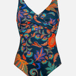 Ornamental Orchestra Twist Front Swimsuit - Midnight Paisley - Simply Beach UK