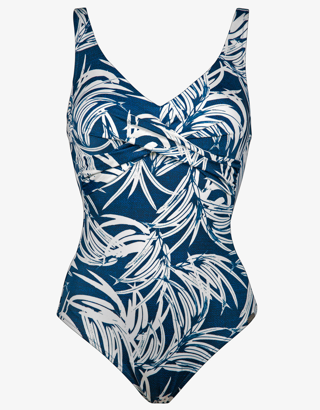 Jean Breeze Twist Front Swimsuit - Denim White - Simply Beach UK