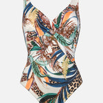 Wild Swing Underwired Twist Front Swimsuit - Botanical Leo - Simply Beach UK