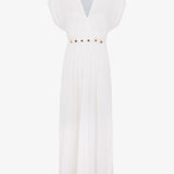 Yara Detail Long Cover Up - Off White - Simply Beach UK