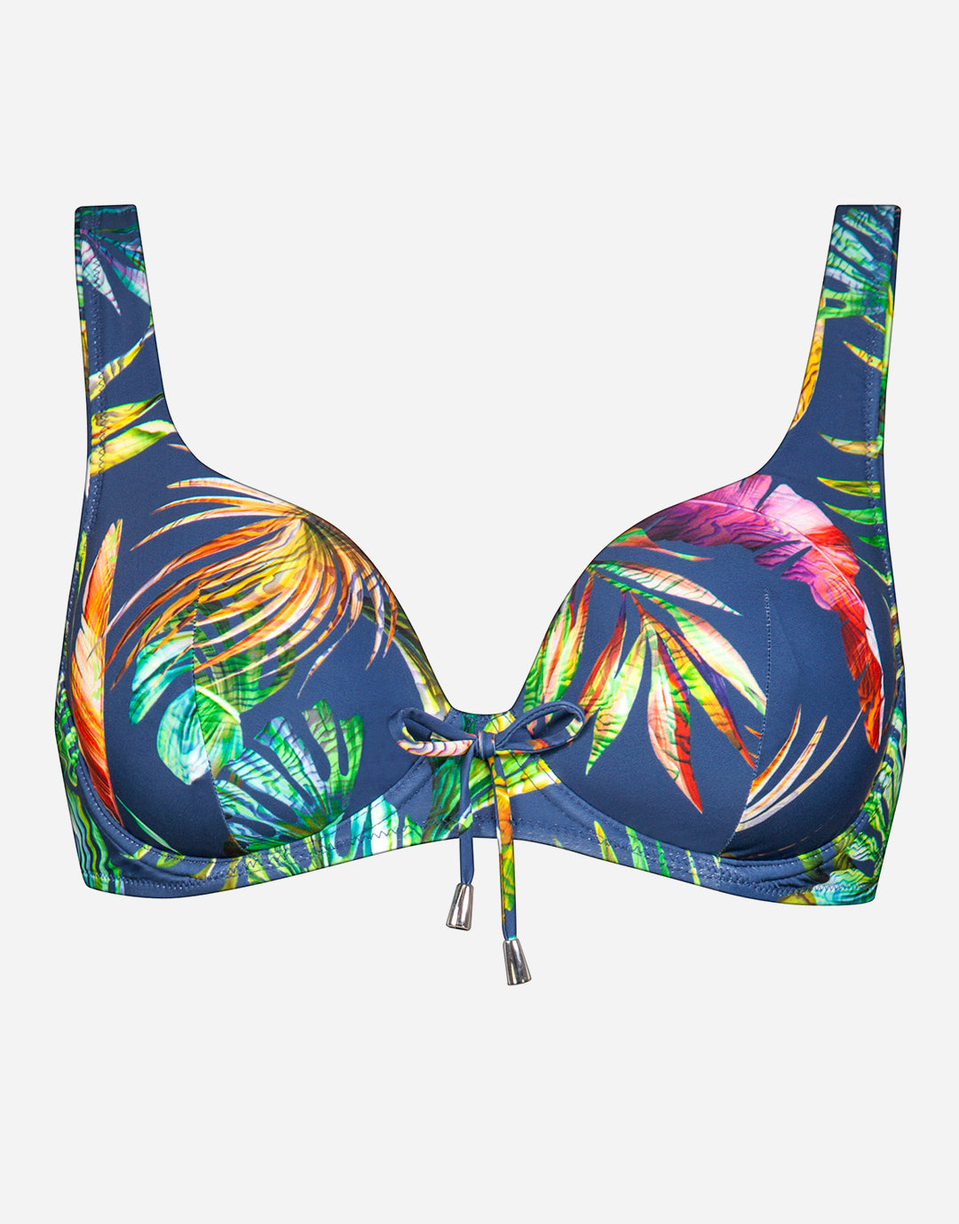 Plunge Moulded Underwired Bikini Top - Indigo Rainbow - Simply Beach UK