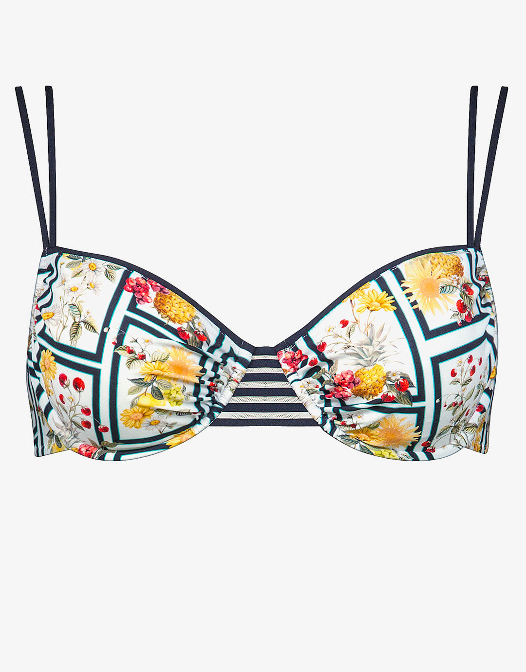 Scenery Underwired Bikini Top Monochrome Garden