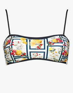 Scenery Bandeau Bikini Top - Monochrome Garden - Simply Beach UK