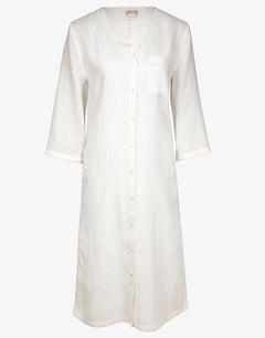 The White Collection Midi Beach Shirt - Natural White - Simply Beach UK