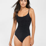 Elements Ruched Underwired Swimsuit - Black - Simply Beach UK