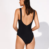 Elements Plunge Ruched Front Swimsuit - Black - Simply Beach UK