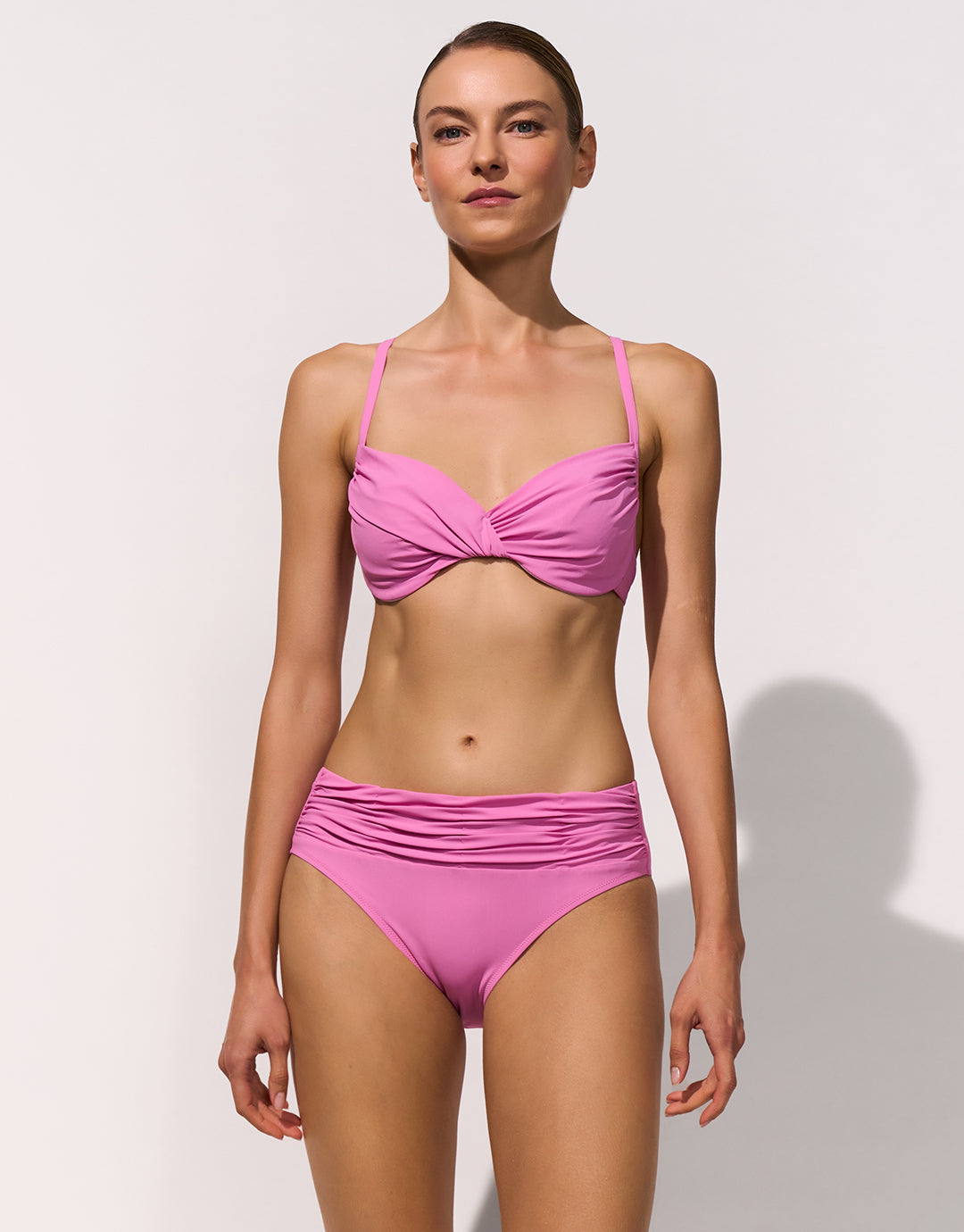 Maryan Mehlhorn Elements Gathered Bikini Pant - Roselle - Simply Beach UK