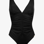 Elements Plunge Ruched Front Swimsuit - Black - Simply Beach UK