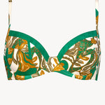 Perceptions Underwired Bikini Top - Cream and Green - Simply Beach UK