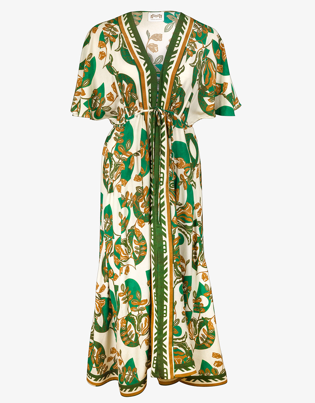 Perceptions Kimono Kaftan - Cream and Green - Simply Beach UK
