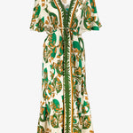Perceptions Kimono Kaftan - Cream and Green - Simply Beach UK