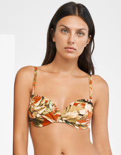 Hypnotic Underwired Bikini Top - Sepia Leaves - Simply Beach UK