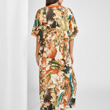 Hypnotic Maxi Kaftan - Sepia Leaves - Simply Beach UK