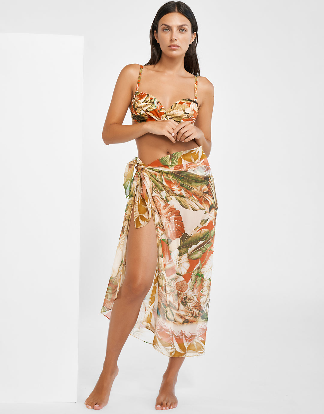 Hypnotic Silk Pareo - Sepia Leaves - Simply Beach UK