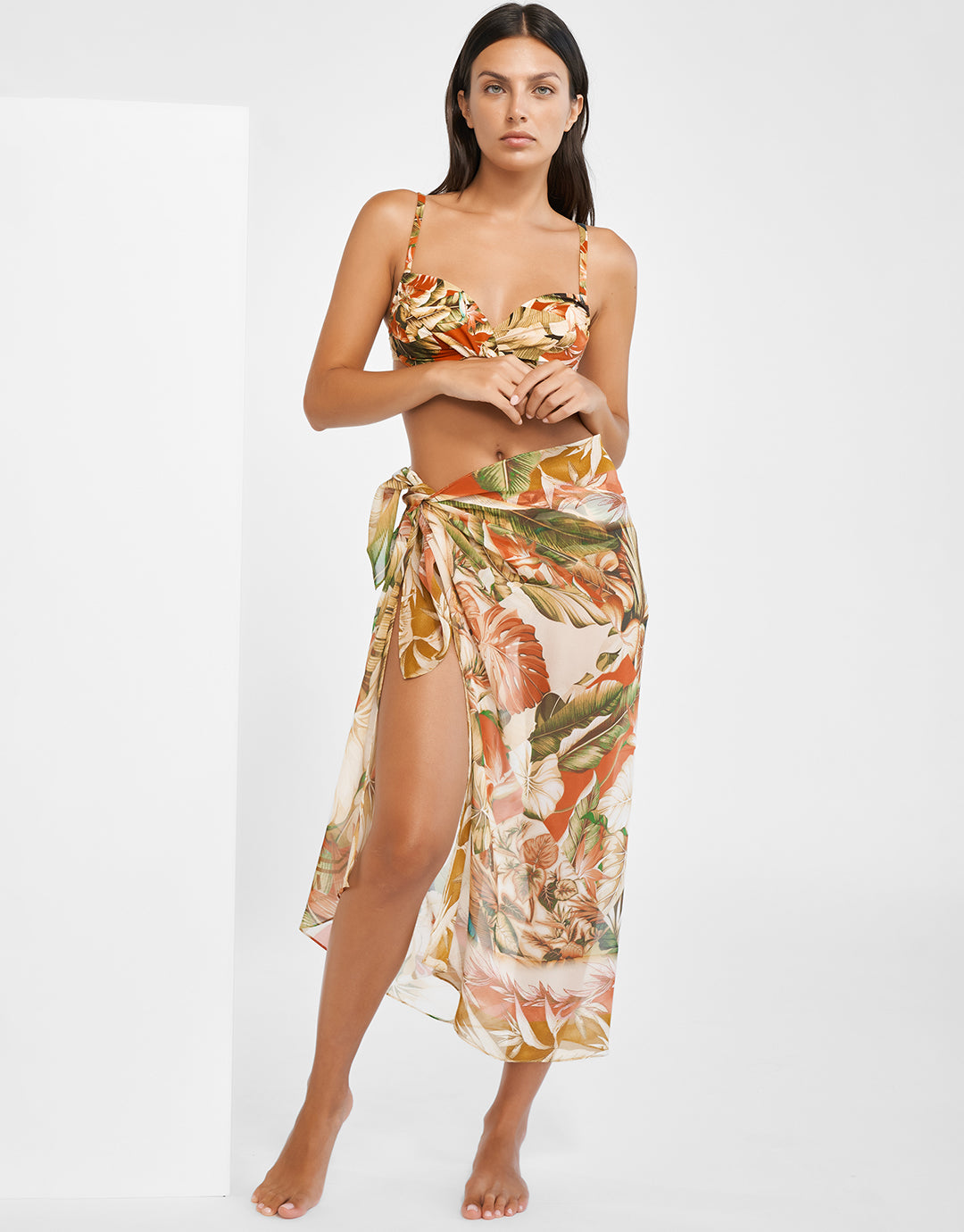 Hypnotic Silk Pareo - Sepia Leaves - Simply Beach UK