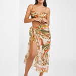 Hypnotic Silk Pareo - Sepia Leaves - Simply Beach UK