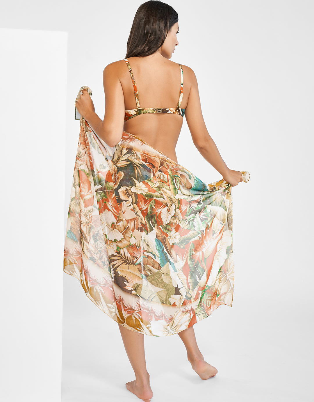 Hypnotic Silk Pareo - Sepia Leaves - Simply Beach UK