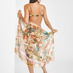 Hypnotic Silk Pareo - Sepia Leaves - Simply Beach UK