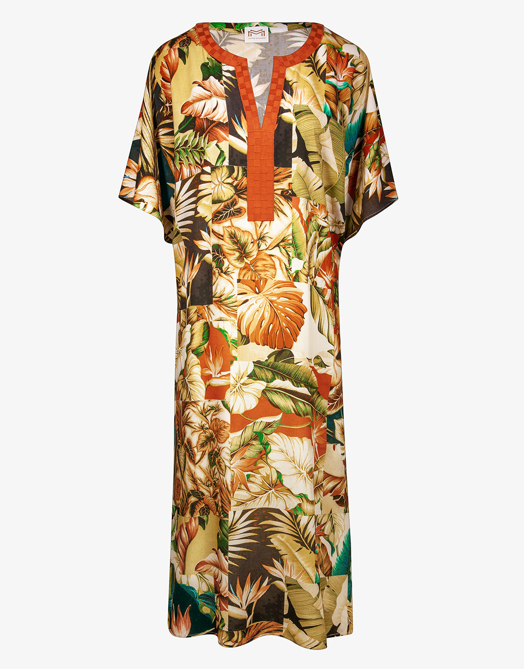 Hypnotic Maxi Kaftan - Sepia Leaves - Simply Beach UK