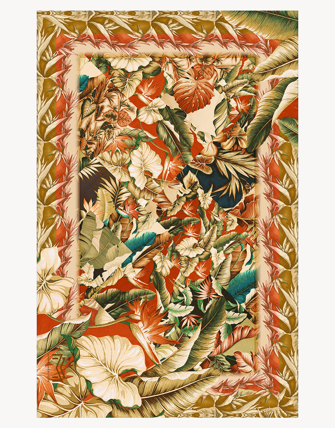 Hypnotic Silk Pareo - Sepia Leaves - Simply Beach UK