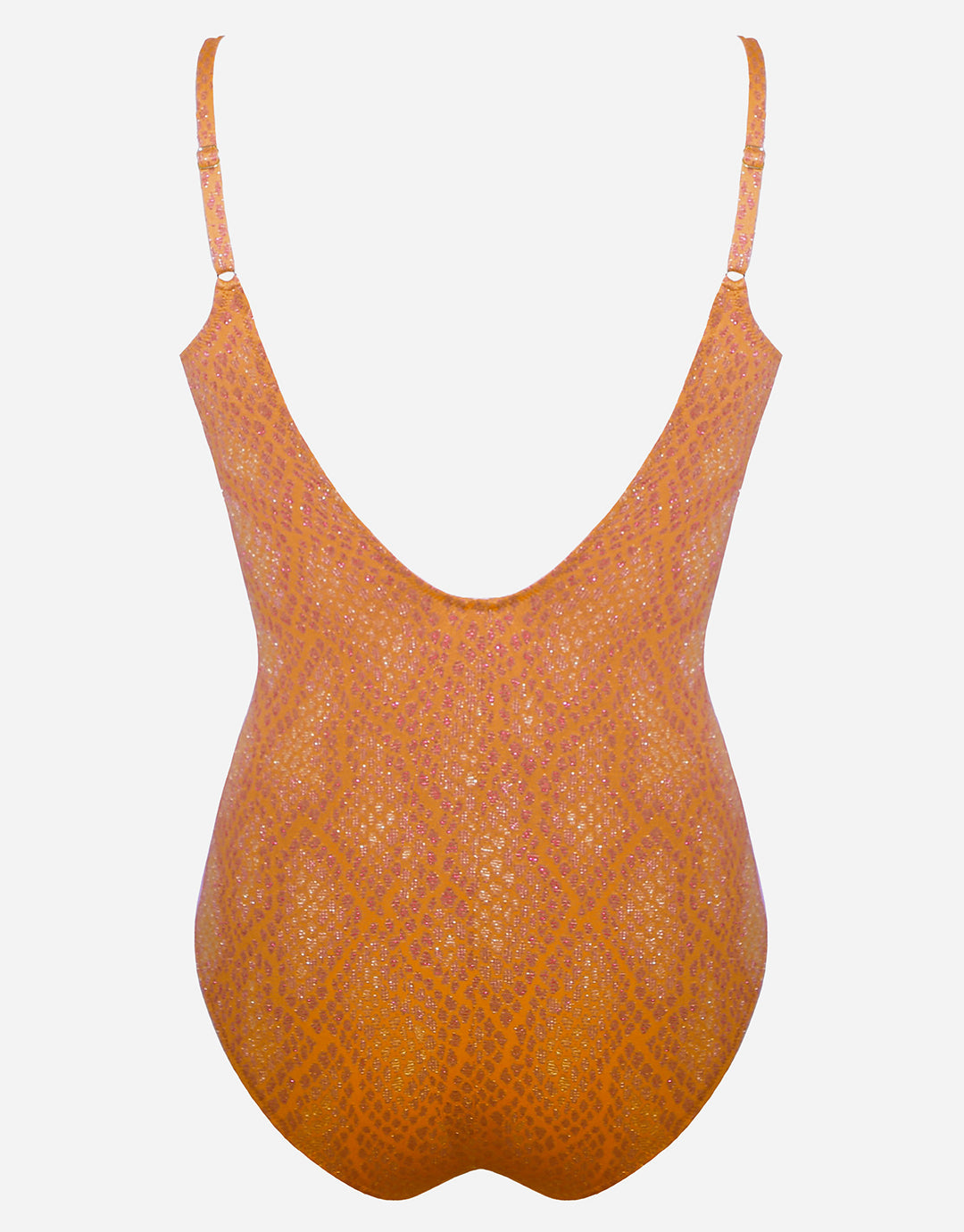 Glance Ruched Underwired Swimsuit - Metallic Apricot - Simply Beach UK