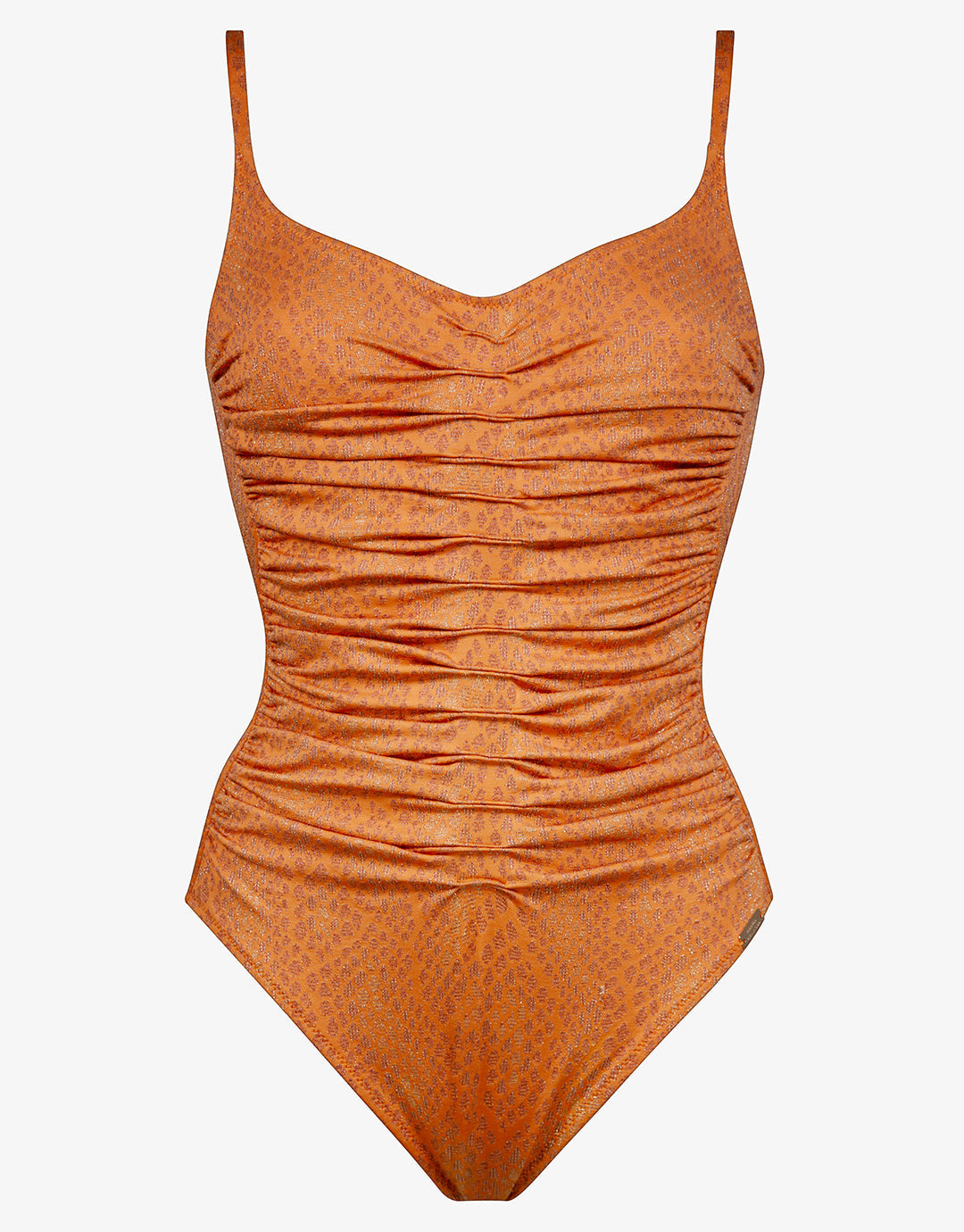 Glance Ruched Underwired Swimsuit - Metallic Apricot - Simply Beach UK