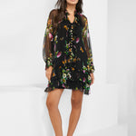 Siciliana Silk Tunic - Black-Brights - Simply Beach UK