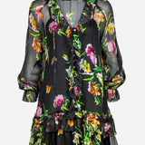 Siciliana Silk Tunic - Black-Brights - Simply Beach UK