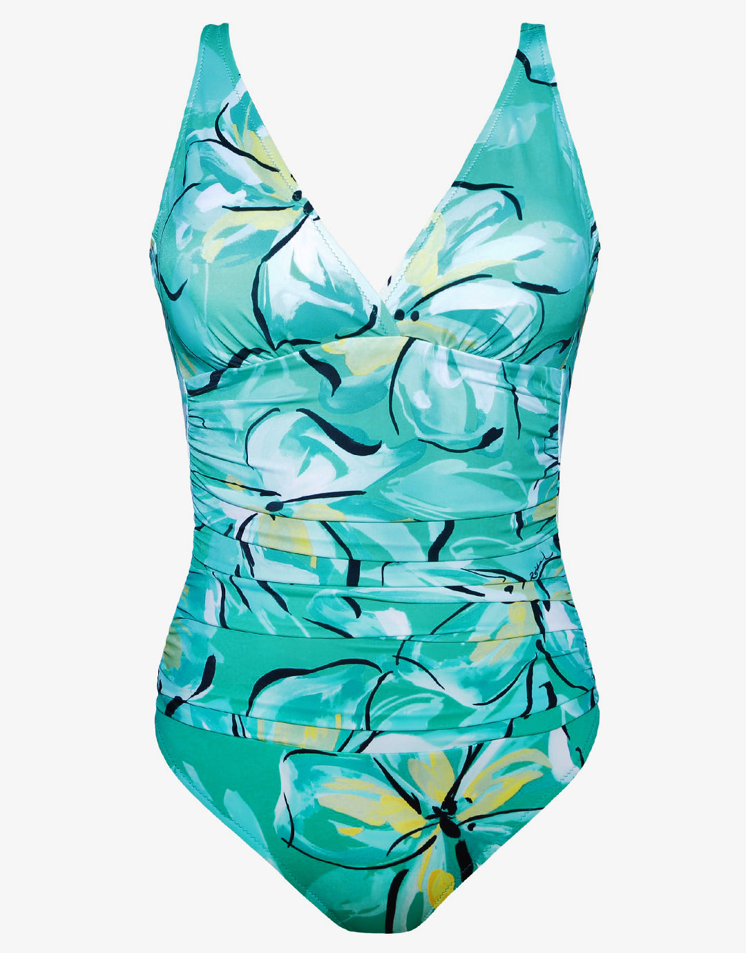 Bali Gathered Front Swimsuit - Green - Simply Beach UK