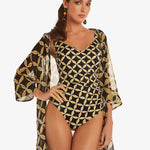Samoa Soft Cup Swimsuit - Black and Gold - Simply Beach UK