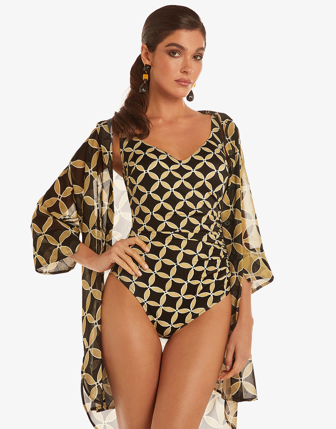 Samoa Soft Cup Swimsuit - Black and Gold - Simply Beach UK