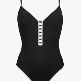 Silence Ladder Plunge Swimsuit - Black and White - Simply Beach UK