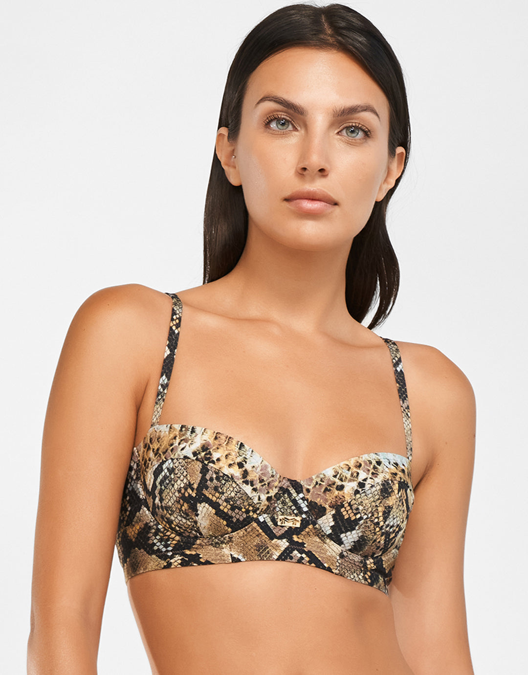 Serpent Underwired Balconet Bikini Top - Python - Simply Beach UK