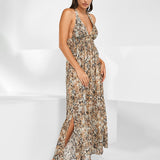 Serpent Maxi Halter Dress - Python - Simply Beach UK