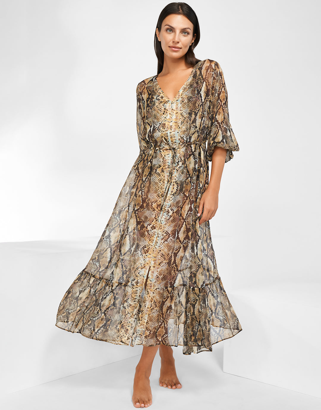 Serpent Long Blouse Dress - Python - Simply Beach UK