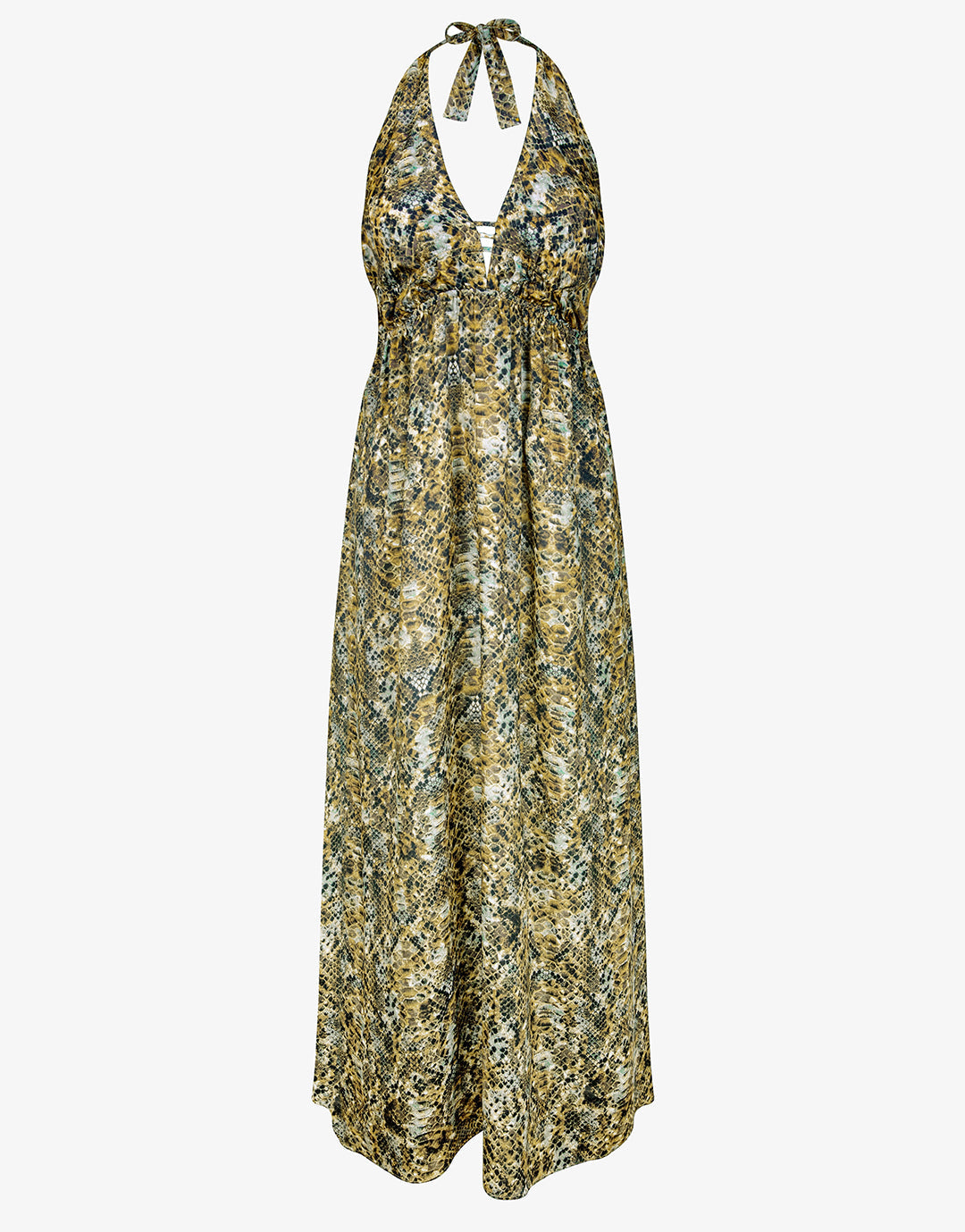 Serpent Maxi Halter Dress - Python - Simply Beach UK