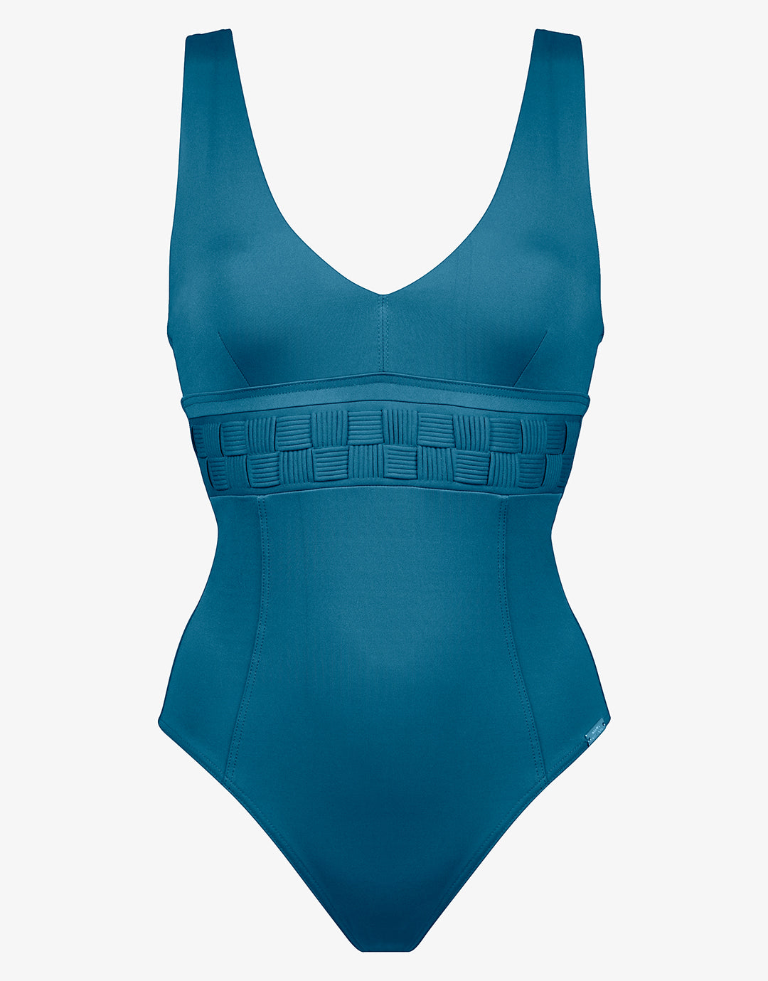 Softline V Neck Swimsuit - Mosaic Blue - Simply Beach UK