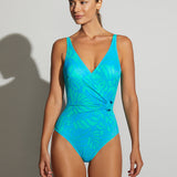 Palma Soft Cup Wrap Swimsuit - Blue - Simply Beach UK