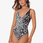 Kalina Wrap Swimsuit - Black and White - Simply Beach UK