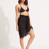 Cotton Gauze Sarong - Black - Simply Beach UK