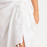 Cotton Gauze Sarong - White - Simply Beach UK