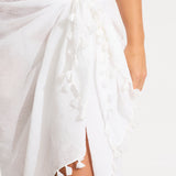 Cotton Gauze Sarong - White - Simply Beach UK