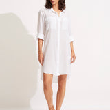 Crinkle Twill Beach Shirt - White - Simply Beach UK