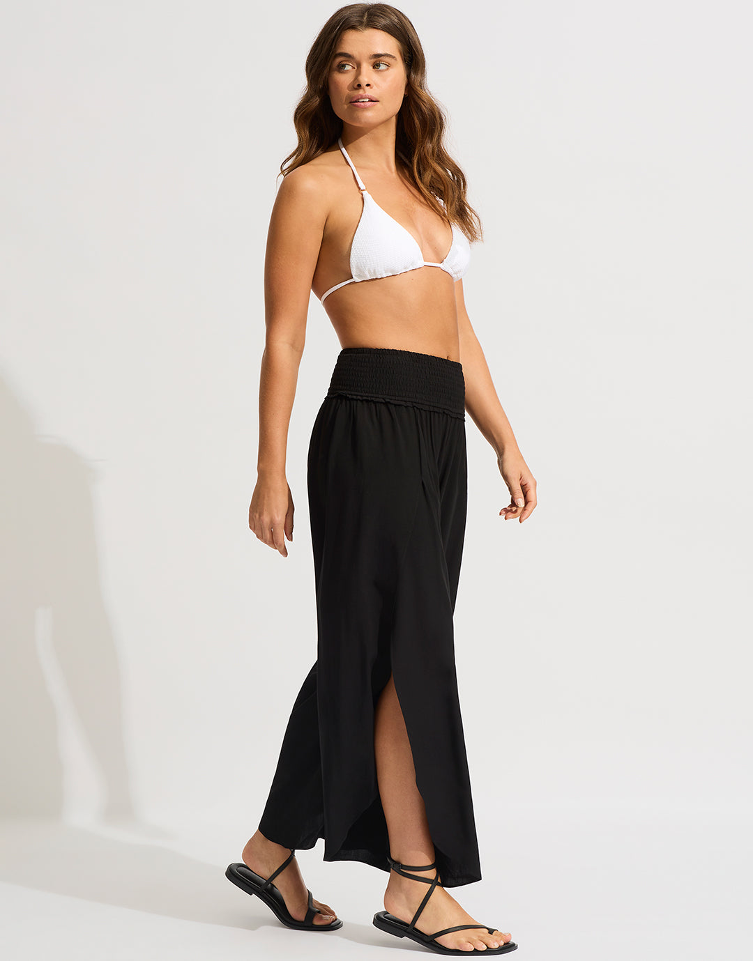 Shirred Waist Wrap Pant - Black – Seafolly US