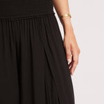 Shirred Waist Wrap Beach Trousers - Black - Simply Beach UK