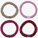 Original Hair Tie Bundle - Pink Glitter, Camo Glitter, Mulberry and Velvet Bordeaux - Simply Beach UK