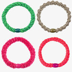 Original Hair Tie Bundle - Neon Pink, Strong Pink Esmerelda Glitter and  Lace Linen Glitter - Simply Beach UK